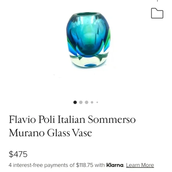 *~* Murano Glass vase By Flavio Poli Mid Century Design ~ Glass ~ Spring… - Picture 2 of 4